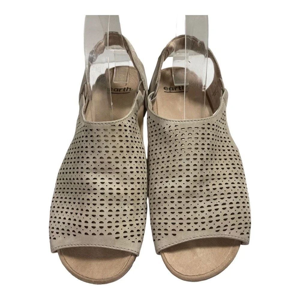 Earth Womens Linden Laveen Womens 9.5M Taupe Leather All Day Comfort Sandals - Picture 3 of 10